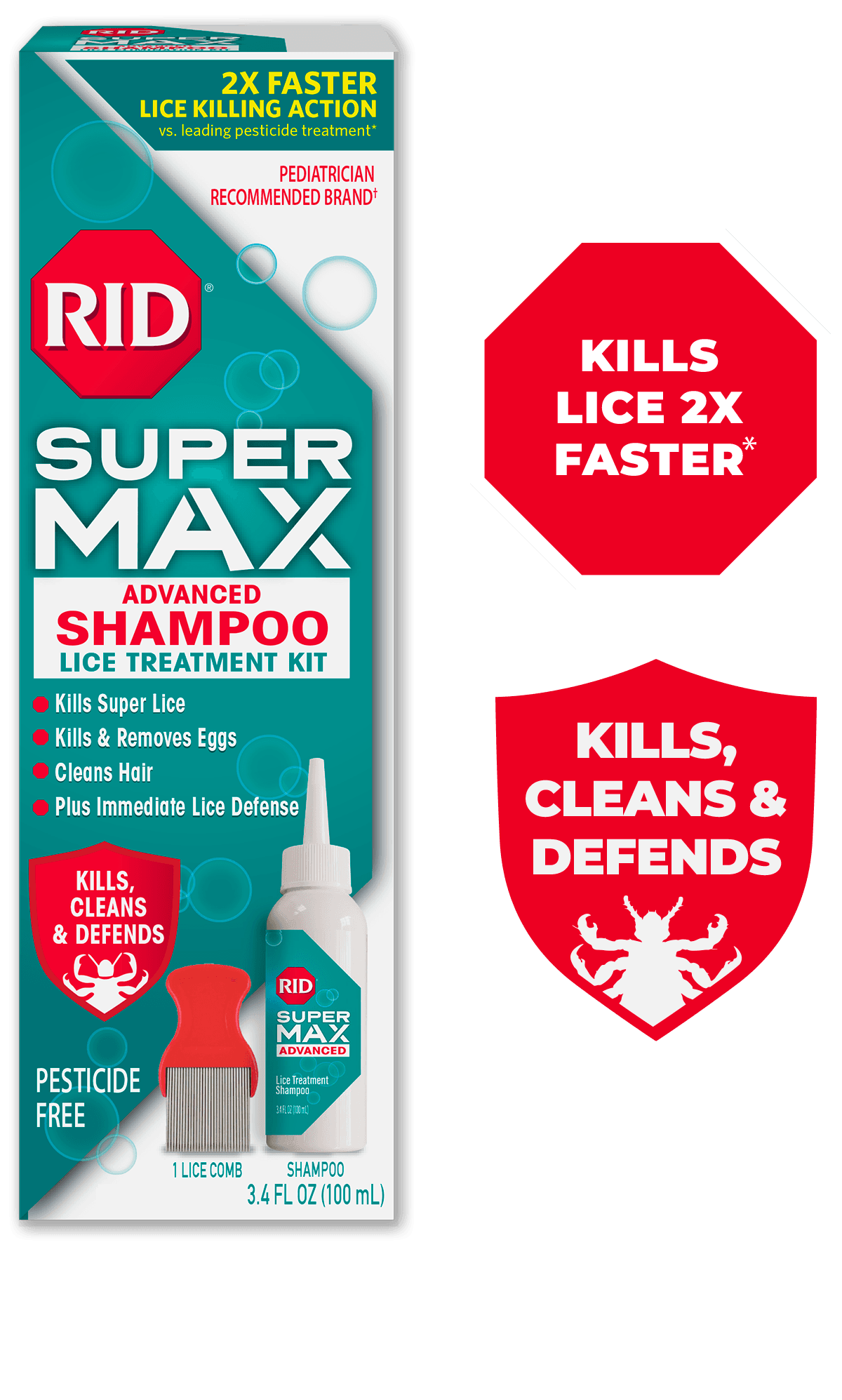 RID SUPER MAX Advanced Shampoo Lice Treatment Kit product image